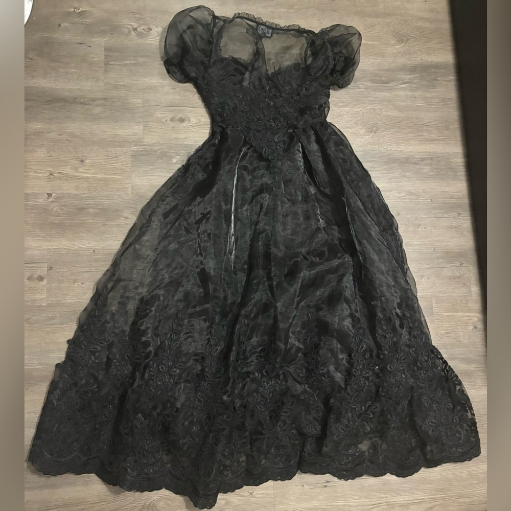 NWT Dolls Kill / Widow Sable Rose Sanctuary Maxi Dress - Picture 2 of 6